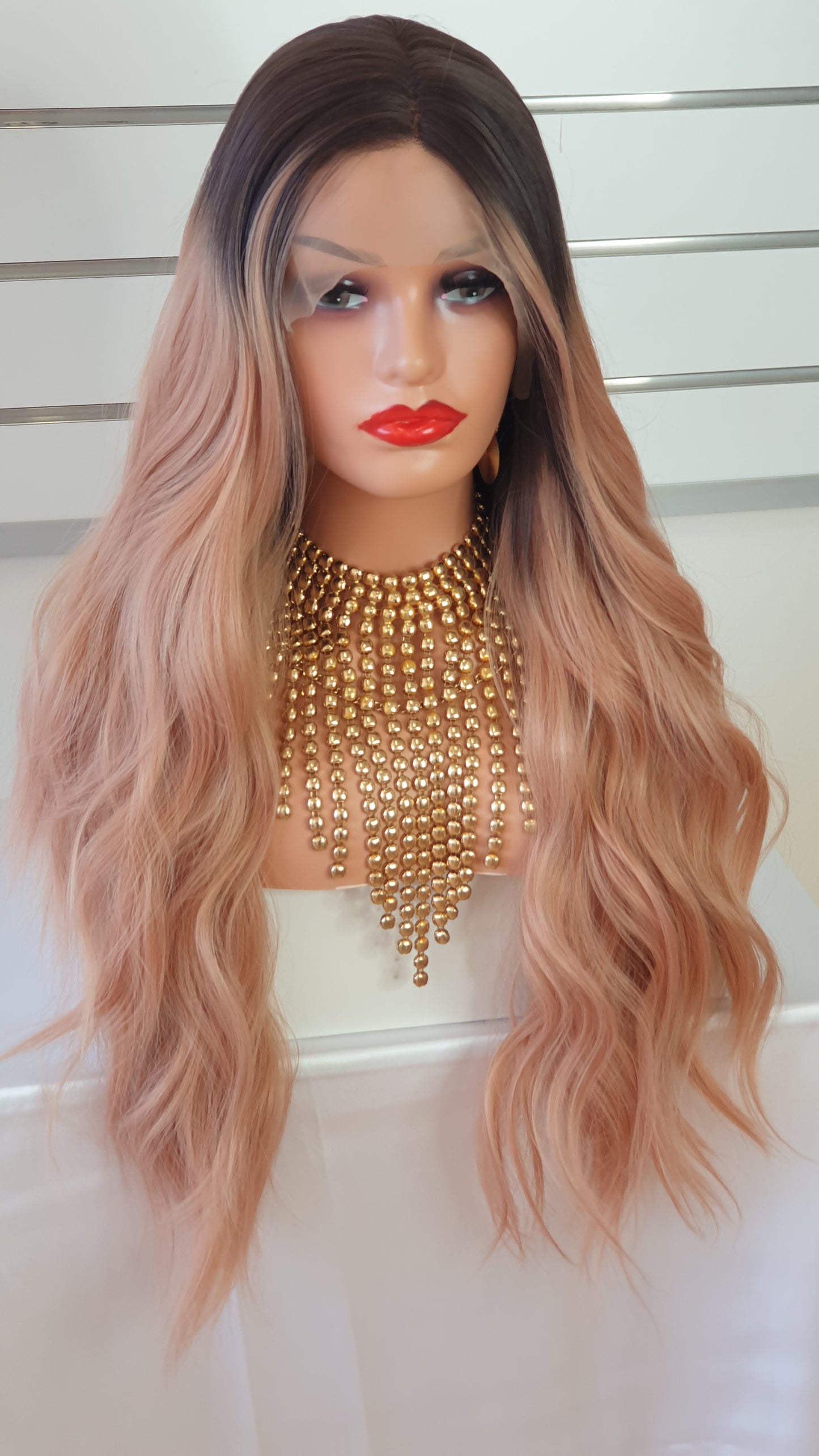 PINK OMBRE  T-part lace wig