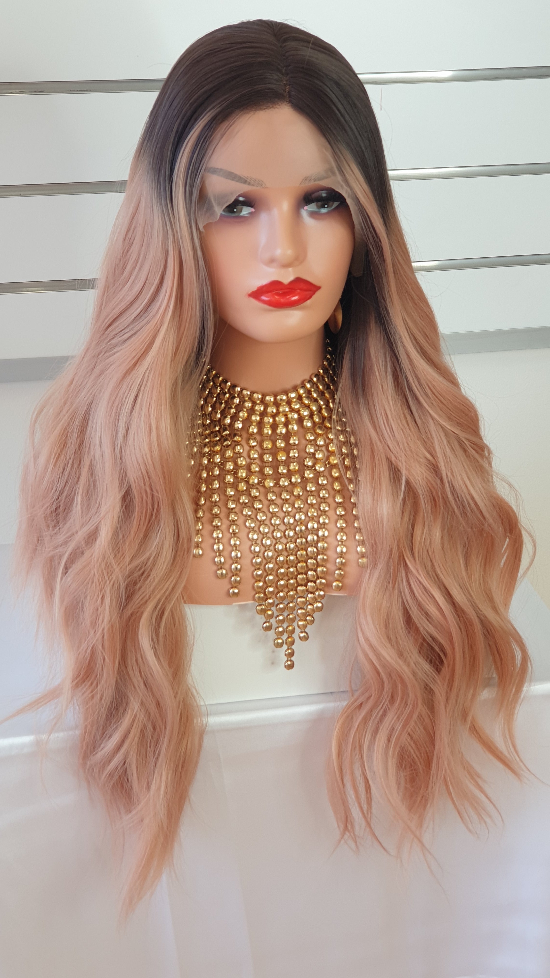 PINK OMBRE  T-part lace wig